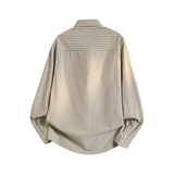 条纹长袖男士衬衫外套上衣服韩版潮流衬衣帅气商务工装休闲，男装衬衫，奇怪漫猴工厂店