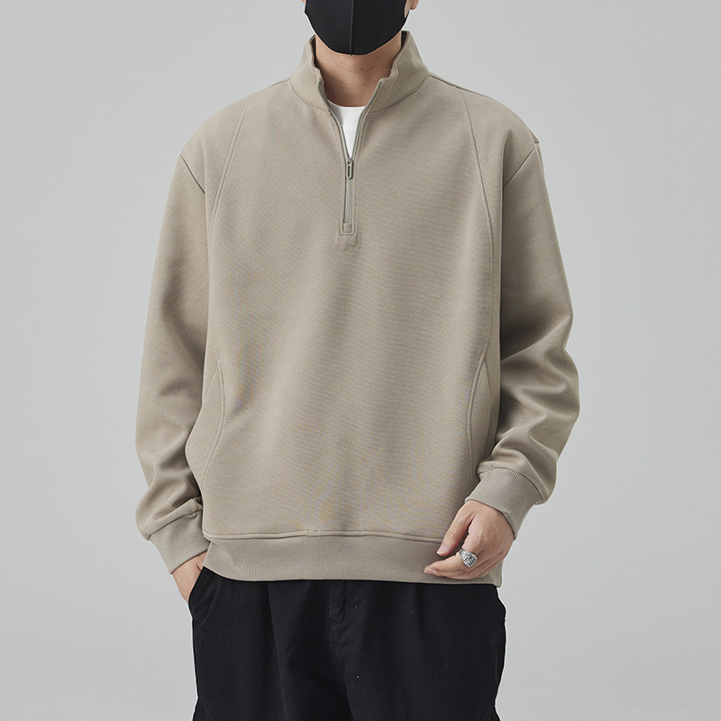 2026年秋款新款半拉链卫衣男款春季潮牌宽松套头立领男士打底衫，男装卫衣，奇怪漫猴工厂店
