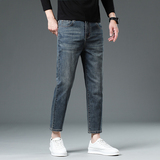 矮个子八分九分裤牛仔裤男士直筒修身潮牌宽松休闲89分秋冬男裤子，男装牛仔裤，奇怪漫猴工厂店