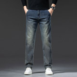 2025新款牛仔裤男直筒宽松潮牌复古蓝秋冬季男裤子高端弹力长裤，男装牛仔裤，奇怪漫猴工厂店
