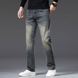弹力男生秋冬季2025新款弹力休闲潮流百搭直筒宽松牛仔裤男大码，男装牛仔裤，奇怪漫猴工厂店