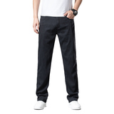 天丝黑色裤牛仔裤男夏季冰丝薄款直筒男裤男装商务宽松休闲长裤子，男装牛仔裤，奇怪漫猴工厂店