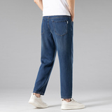 九分牛仔裤男士夏季薄款休闲八分裤子宽松直筒浅蓝色天丝男裤，男装牛仔裤，奇怪漫猴工厂店