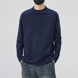 2026年秋季新款德绒保暖卫衣男士纯色半高领T恤，男装T恤，奇怪漫猴工厂店