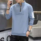 Q新款男士立领华棉秋款卫衣春秋宽松休闲潮流大码长袖T恤，男装卫衣，奇怪漫猴工厂店