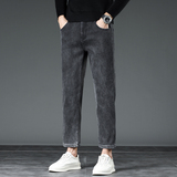 八分高端男士牛仔裤直脚弹力直筒2026新款冬季加绒加厚九分裤男生，男装牛仔裤，奇怪漫猴工厂店