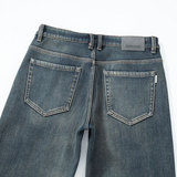 新款弹力加绒加厚牛仔裤男宽松直筒长裤中年秋冬款保暖超厚裤子，男装牛仔裤，奇怪漫猴工厂店