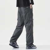 Y.M轻薄皱感工装冲锋裤男秋冬宽松直筒休闲冰丝运动长裤《限价69，男装休闲裤，奇怪漫猴工厂店