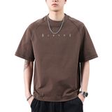 Qcity潮牌美式230g高密针织宽松印花时尚百搭男款T短袖，男装T恤，奇怪漫猴工厂店