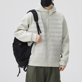 新标轻薄90绒羽绒服男士2025年秋季新款拼接连帽保暖户外外套，男装羽绒服，奇怪漫猴工厂店