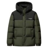 新标羽绒服男加厚短款2025新款冬季撞色时尚连帽男女情侣款外套，男装羽绒服，奇怪漫猴工厂店