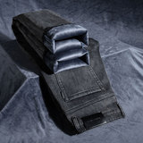 2452-8R八分加绒黑灰色