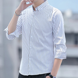 衬衫男长袖2026新款春秋季韩版潮流修身条纹男士衬衣男生长袖，男装衬衫，奇怪漫猴工厂店