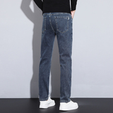 2026秋季新款蓝灰色牛仔裤男士修身直筒弹力高端春秋款长裤子，男装牛仔裤，奇怪漫猴工厂店