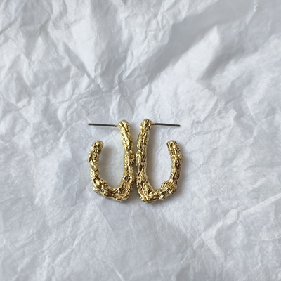 外贸饰品耳坠耳钉凹凸面怪异个性简约百搭气质耳环女小款精致耳饰