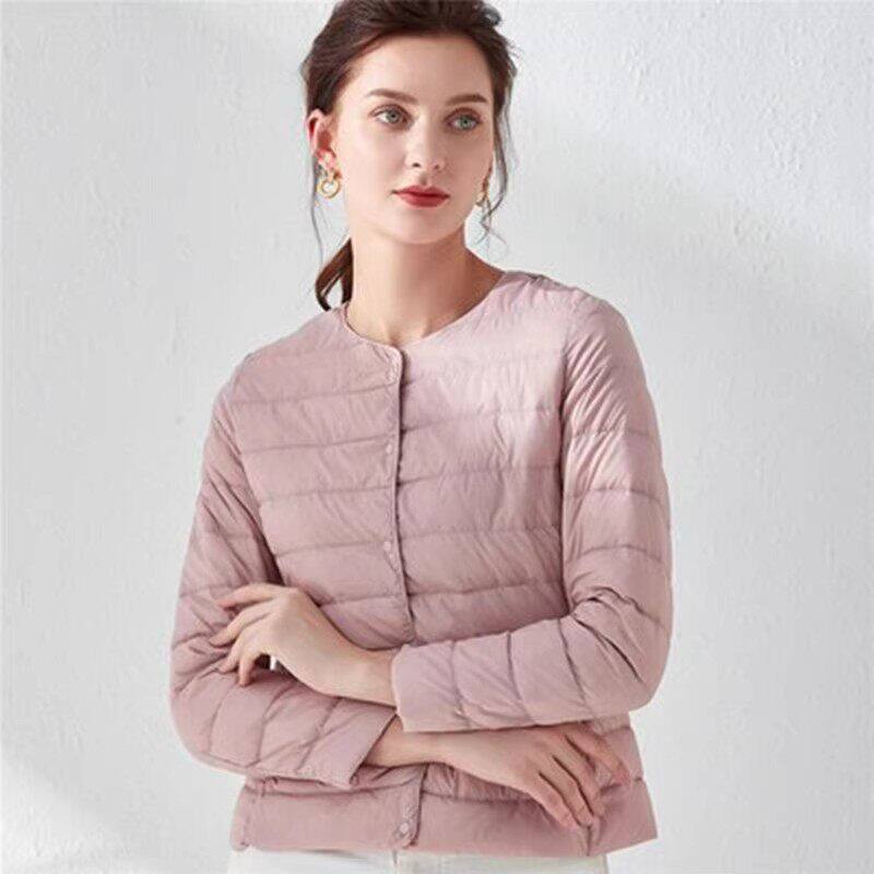 波斯橙官方旗舰店2026新款韩版轻薄圆领羽绒服女保暖内胆短款大码