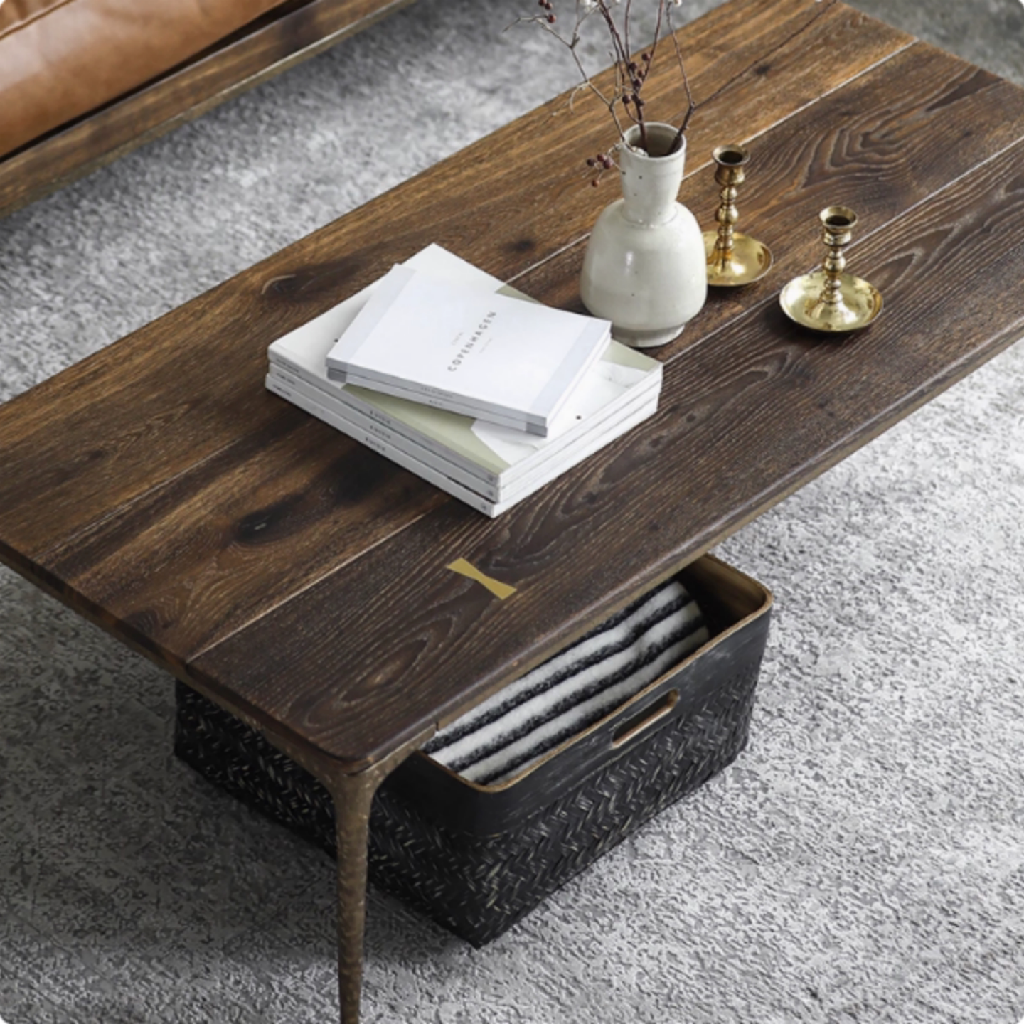 橡木茶几本色长方烟熏2色