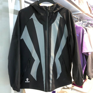 安踏欧文宽松连帽外套字母夹克春秋男女装 防泼水单茄克172531601R