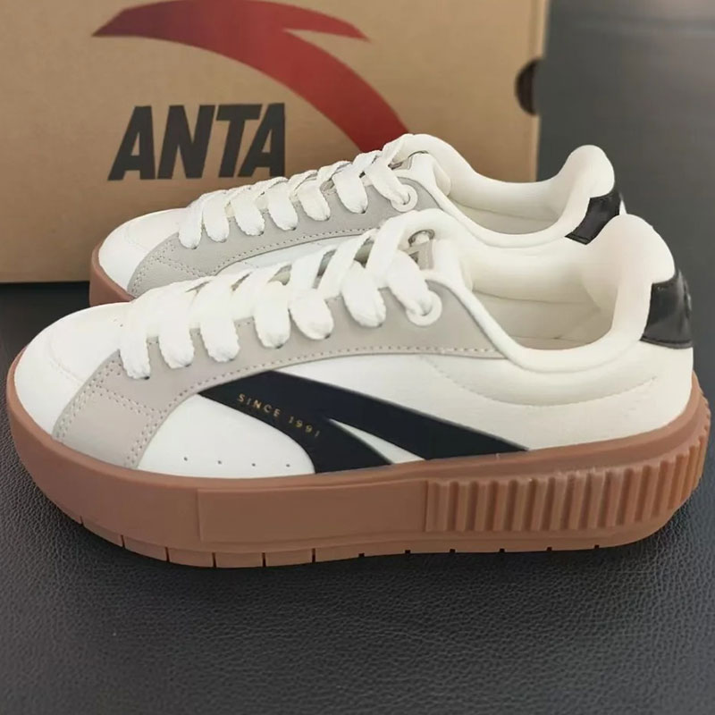 正品安踏曲奇厚底增高板鞋德训鞋