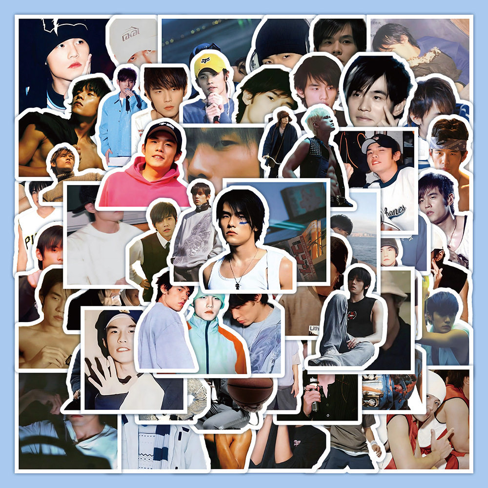 60张周杰伦贴纸 范特西头文字D高颜值男明星周边青涩JAY装饰贴