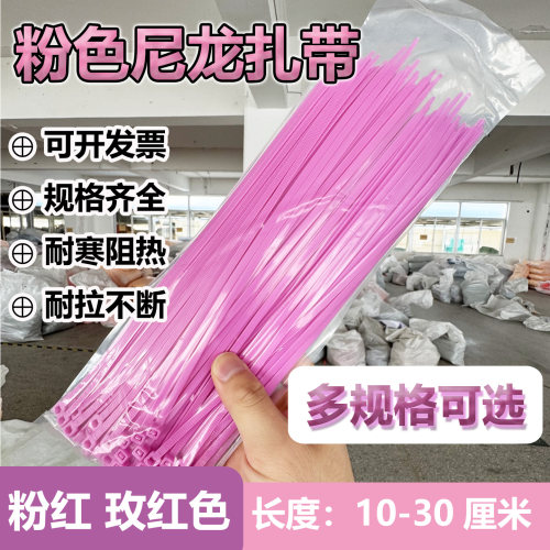 4x200 3*100 5*300粉色玫红尼龙扎带束线带耐寒多规格绑带自锁式