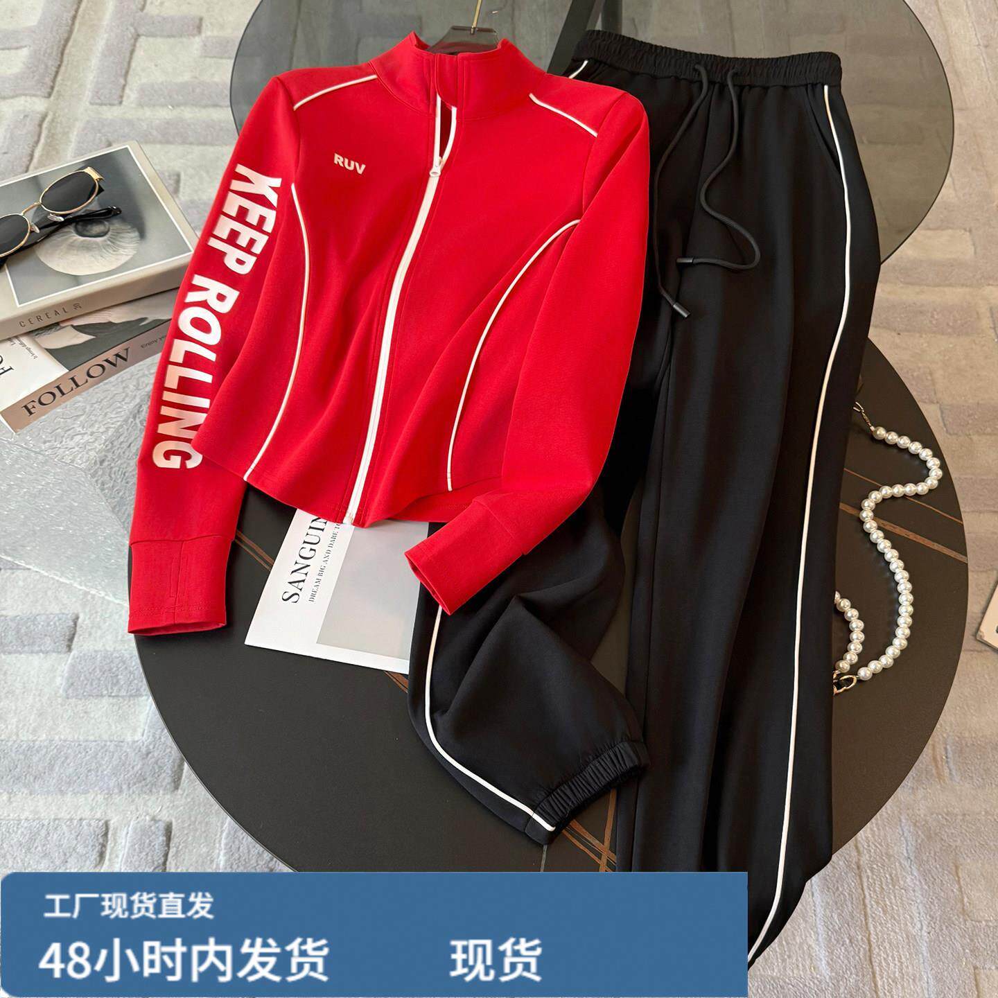 运动套装女春秋学生韩版宽松显瘦时尚网红卫衣休闲两件套跑步服潮