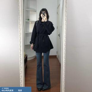 黑色呢子大衣女毛呢外套2025冬新款加厚小个子深冬独特超好看短款