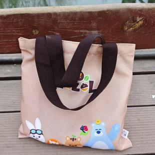 韩国卡通可爱手提袋小号买菜袋环保购物袋学生补课袋便当包饭盒袋