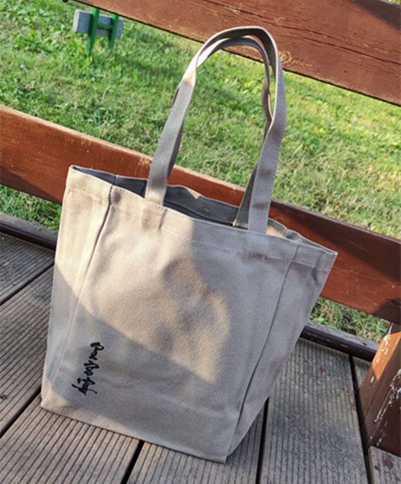 帆布手提袋环保单肩包休闲纯色清新便当包学生补课袋买菜包资料袋