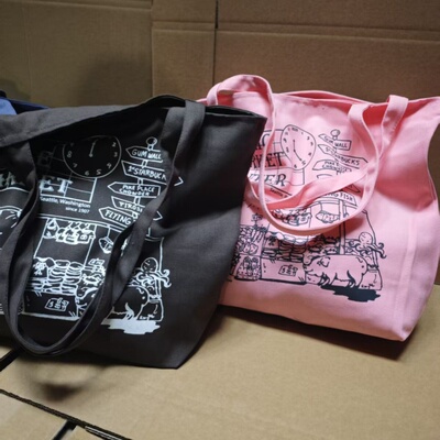 大号帆布单肩包拉链托特包