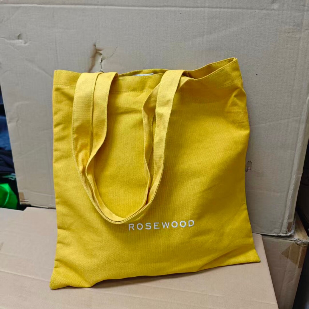 美单刺绣字母黄色帆布袋环保袋购物袋买菜袋大学生补课单肩帆布包