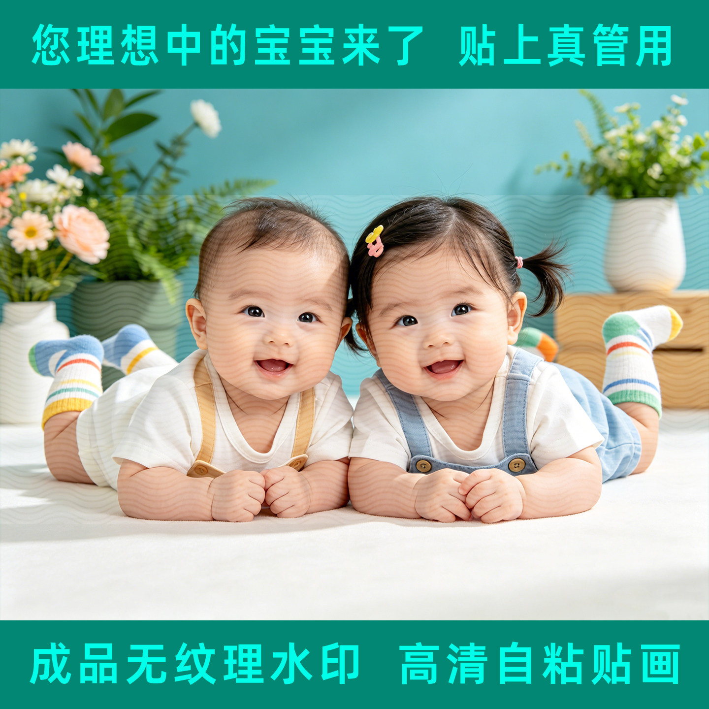 现代卧室床头求子助孕海报墙贴纸