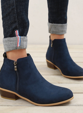 women's flat shoes ladies single boots plus size 43 马丁靴女