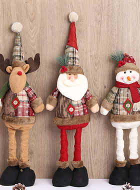 Christmas Telescopic Doll Santa Claus Snowman Elk ornaments