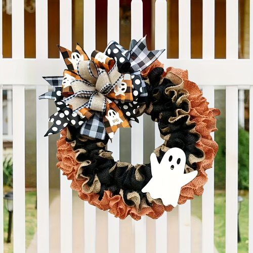 Christmas Decoration Front Door Ghost Wreath