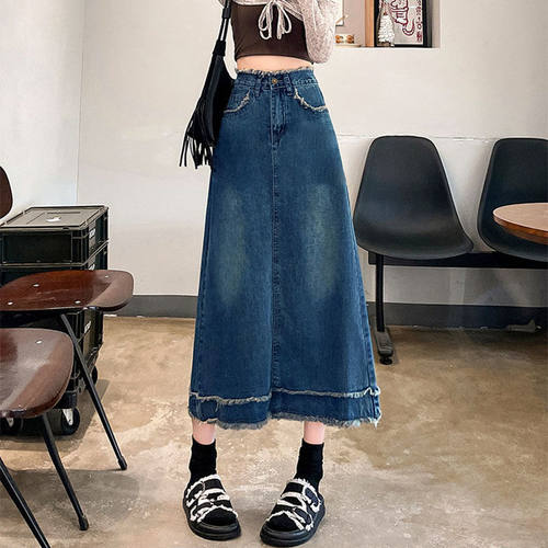 women's back buttock denim skirt girls' high waisted skirt