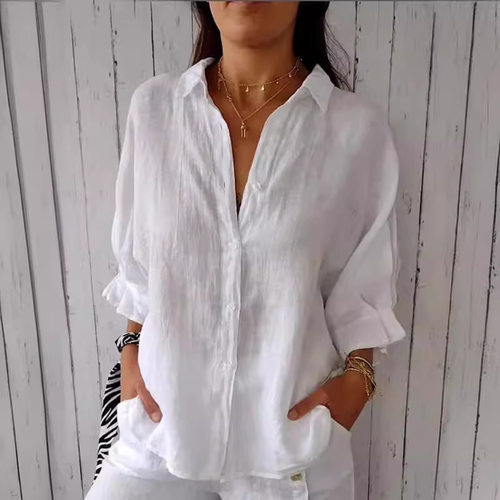 women's Spring Cotton Hemp Back Shirt girls Spring t-shirt