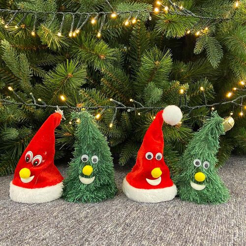 Electric hat Santa Claus toy xmas swinging bell light tree
