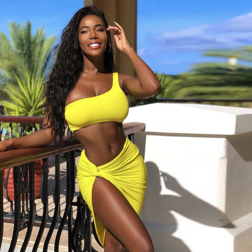 Spring women's dress two-piece set, one shoulder sexy dress