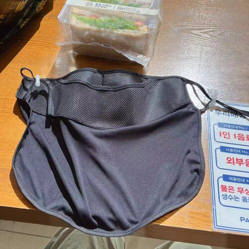 韩国东大门防晒口罩纯色女士护颈长款口罩 防尘透气