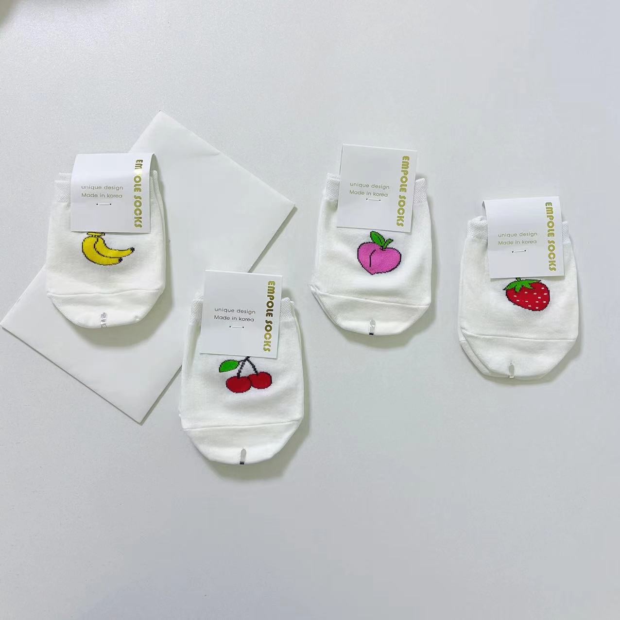 半截袜子女前脚掌韩国草莓樱桃香蕉水果可爱半拖袜半掌袜隐形船袜