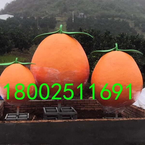 湖南脐橙农场形象仿真雕像定制户外玻璃钢橙子公仔树脂玩偶娃娃