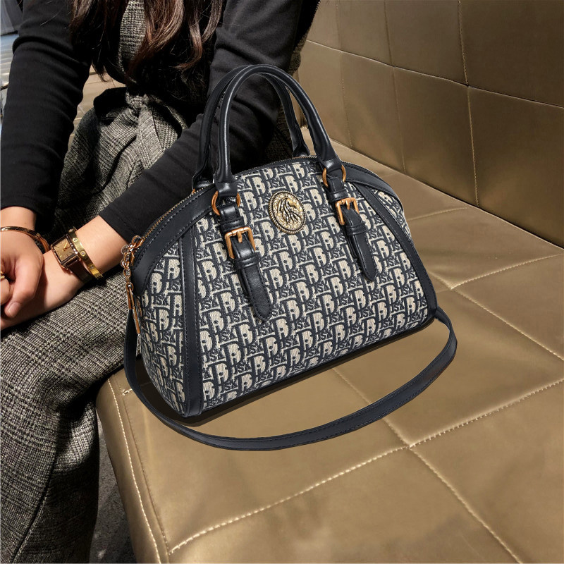 包包女式2026新款高级感复古双拉链贝壳包大容量手提包单肩斜挎包