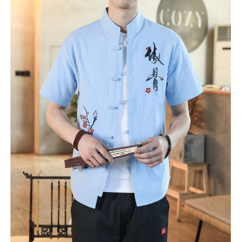 风男短袖衬衫男生大码纯棉衬衣A056-C141-P33,男装T恤,电商A056