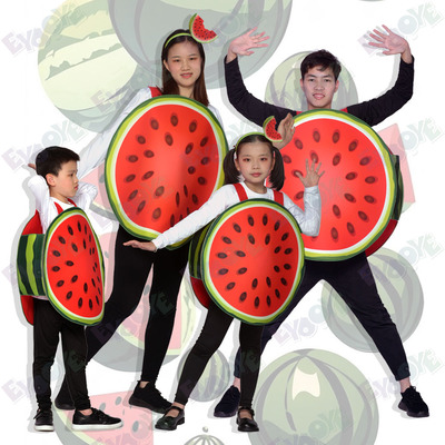 六一儿童节校园活动恶搞笑cosplay水果头箍子西瓜亲子表演服装