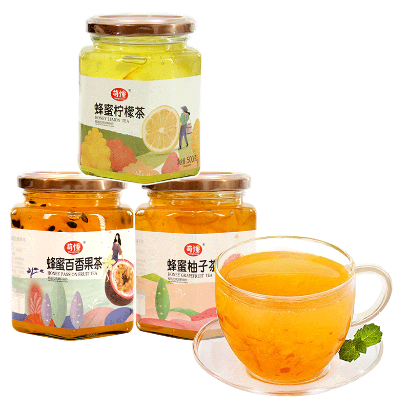 蜂蜜柚子柠檬百香果茶奶茶店专用水果花茶酱柠檬茶冲泡水果茶饮品