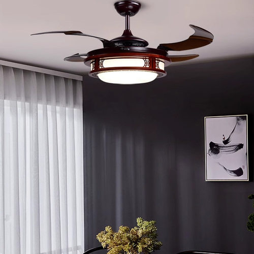 新中式风扇灯餐厅隐形吊扇灯