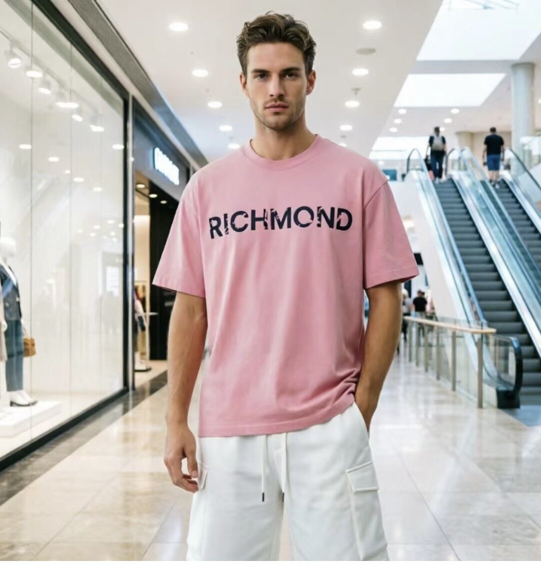 RICHMOND男士短袖T恤2026夏季新款宽松圆领印花潮流百搭上衣