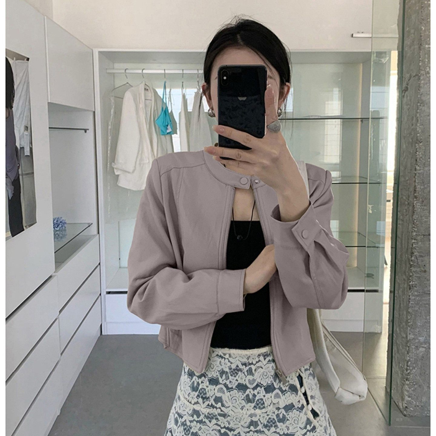 2026早春新款百搭洋气韩系宽松显瘦皮衣外套女装短款机车服PU夹克