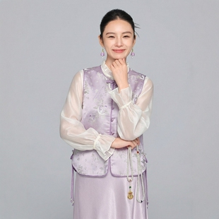 【知合堂】新中式国风重工提花马甲女2026春季新款坎肩背心上衣